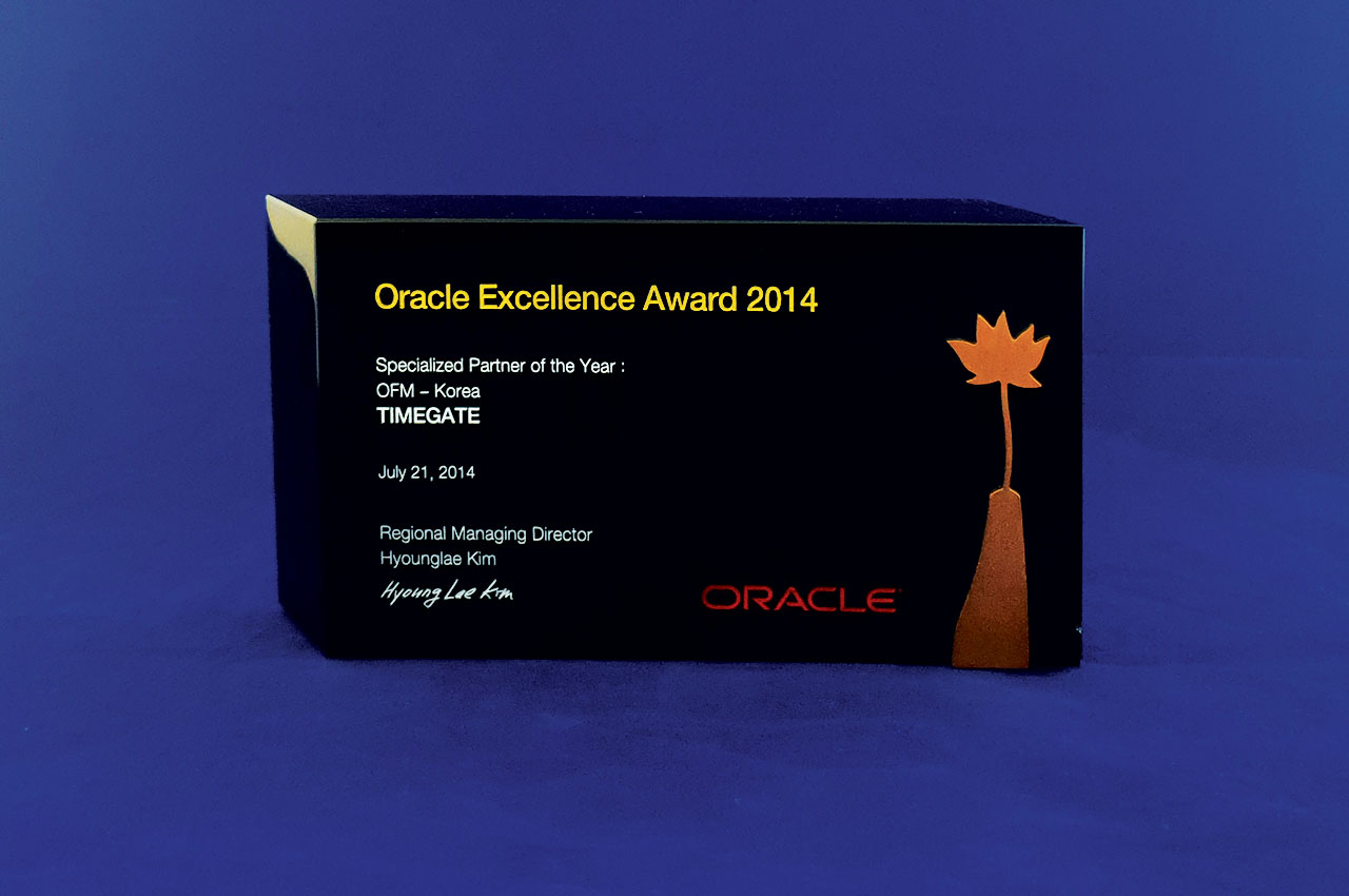 Oracle Excellence Award 2014 수상